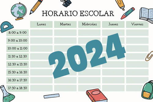 Horarios de clases de 1° a 6° básico